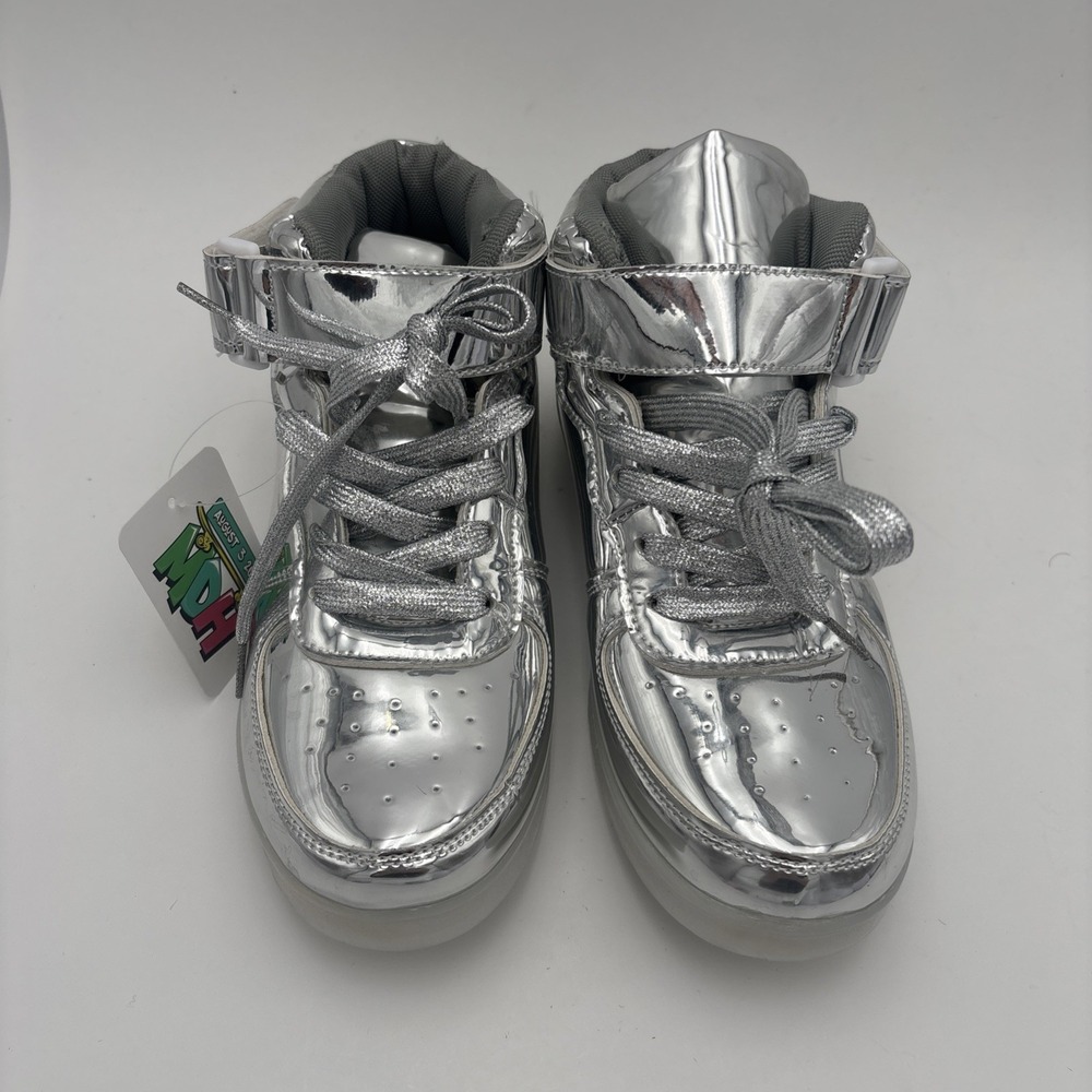 NEW! Odema LED  Shoes High Top Sneaker Women's Shoes Size 10.5 Med, Silver‎